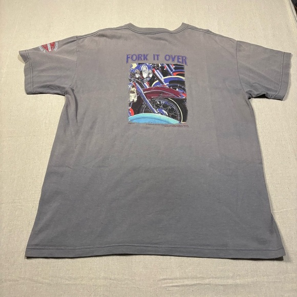 Vintage Harley Davidson T-Shirt 1998 Scott Jacobs Men’s Size 2XL Fork It Over - Picture 1 of 9